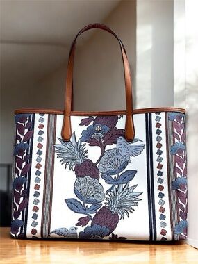 TORY BURCH TROPICAL KERRINGTON TOTE LAPTOP BAG TRAVEL WORK VACATION SCHOOL